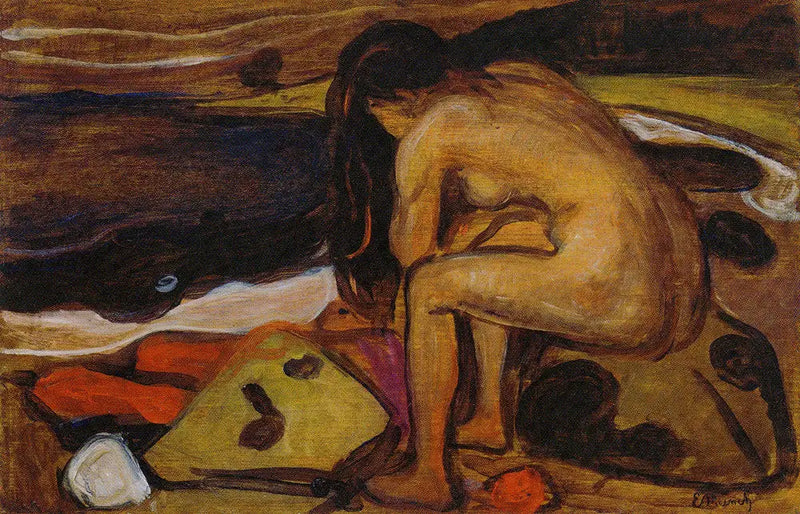 Plajda Oturan Nü - Edvard Munch