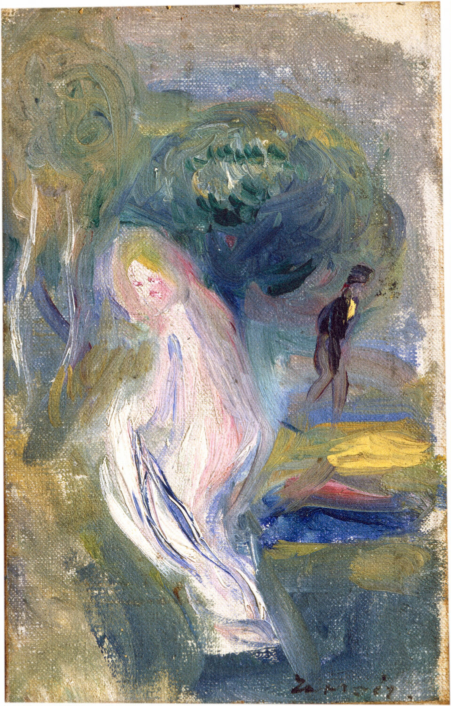 Nu avec personnage en arrière-plan - Auguste Renoir