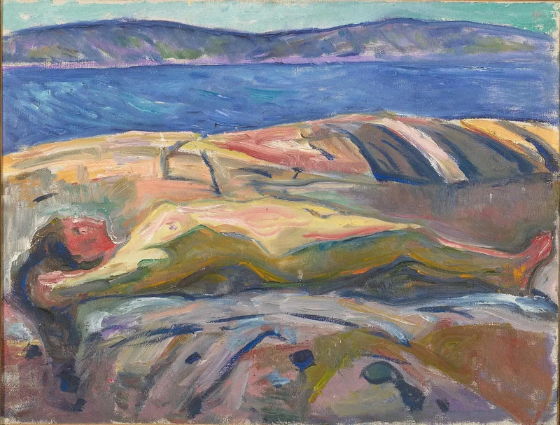 Kayalıklarda Yatan Nü - Edvard Munch