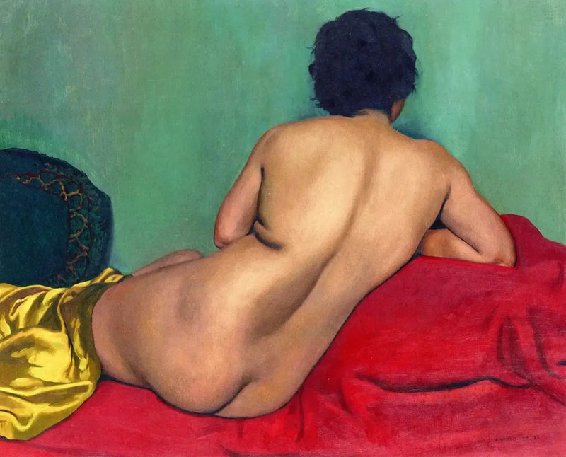 Kırmızı kanepe üzerinde sırt portresi - Félix Vallotton
