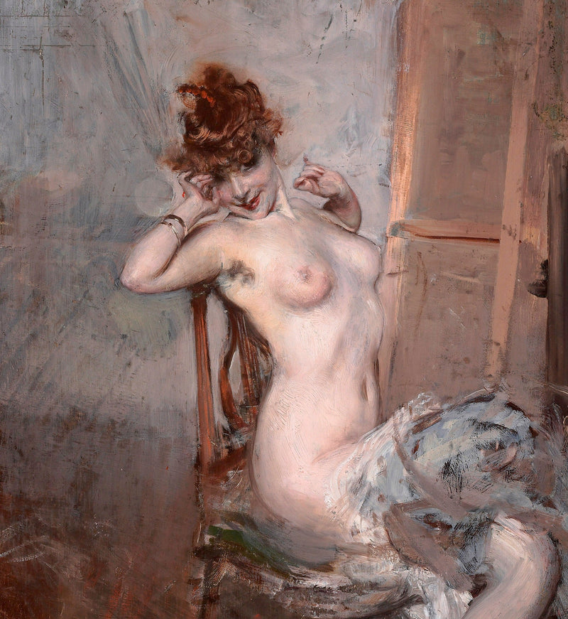 Genç Oturmuş Kadın Figürü - Giovanni Boldini