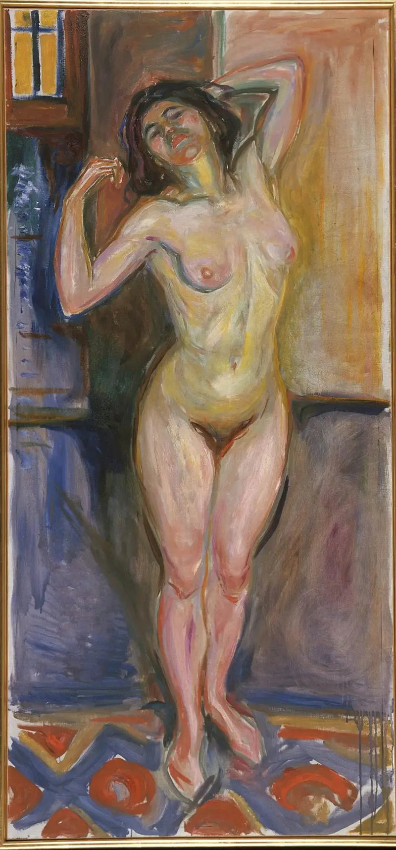 Başında elleriyle ayakta duran - Edvard Munch