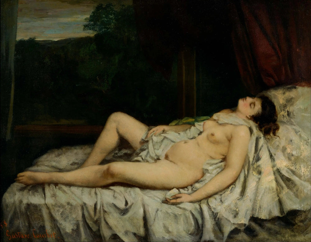 Nu endormi - Gustave Courbet image 1 tableau peint à l’huile sur toile