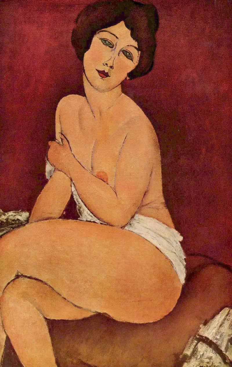 Divanda oturan kadın nudesi - Amedeo Modigliani