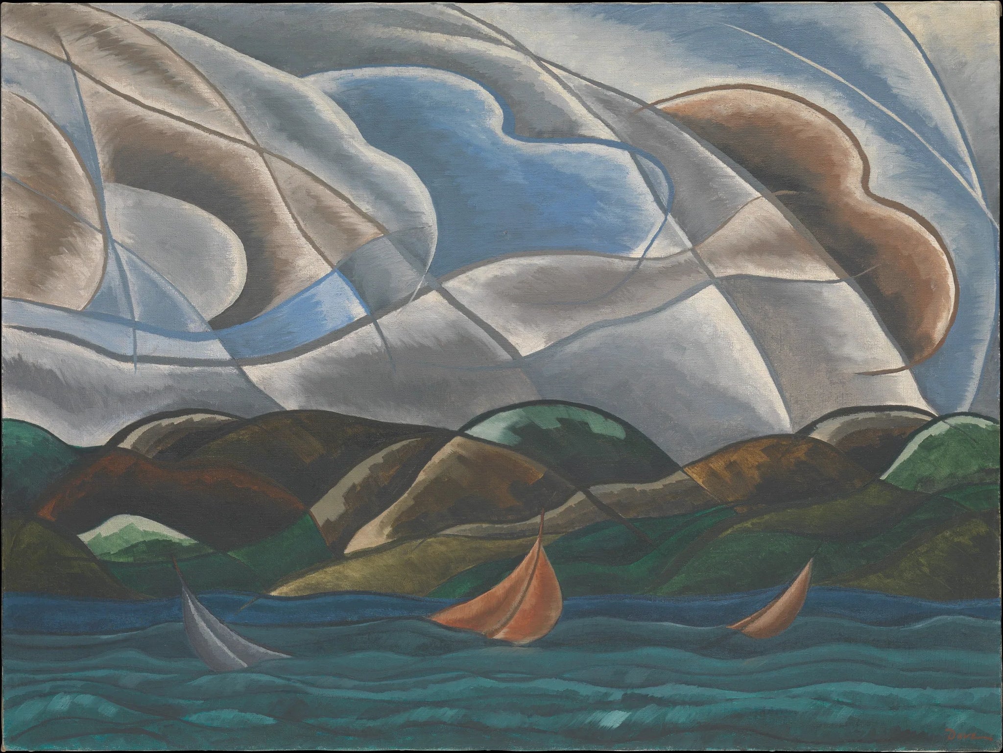 Nuages et eau - Arthur Dove image 1 copie peinte à la main à l’huile