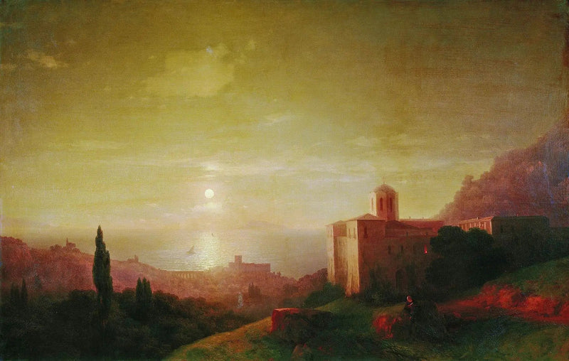 Kırım'da Ay Işığında Gece ve Deniz Kenarında - Ivan Aïvazovski