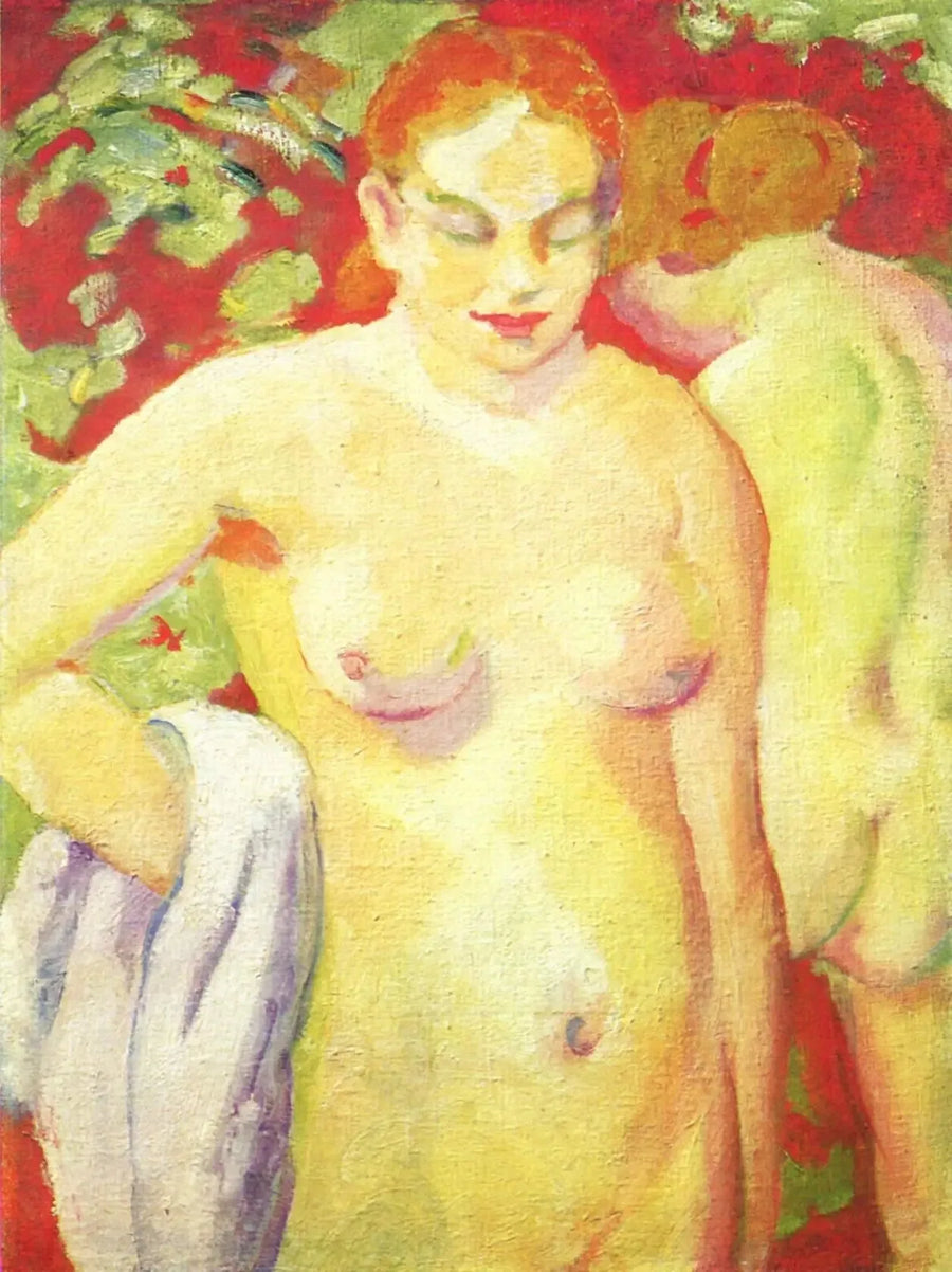 Kırmızı Cinabır Üzerinde Nü - Franz Marc