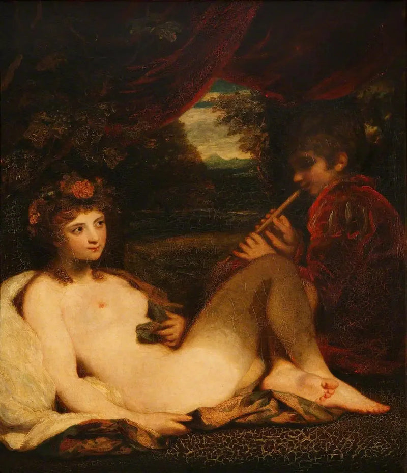 Nymphe ve flüt çalan çocuk - Joshua Reynolds
