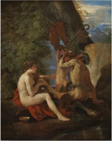Nymphe ve Satyr - Nicolas Poussin