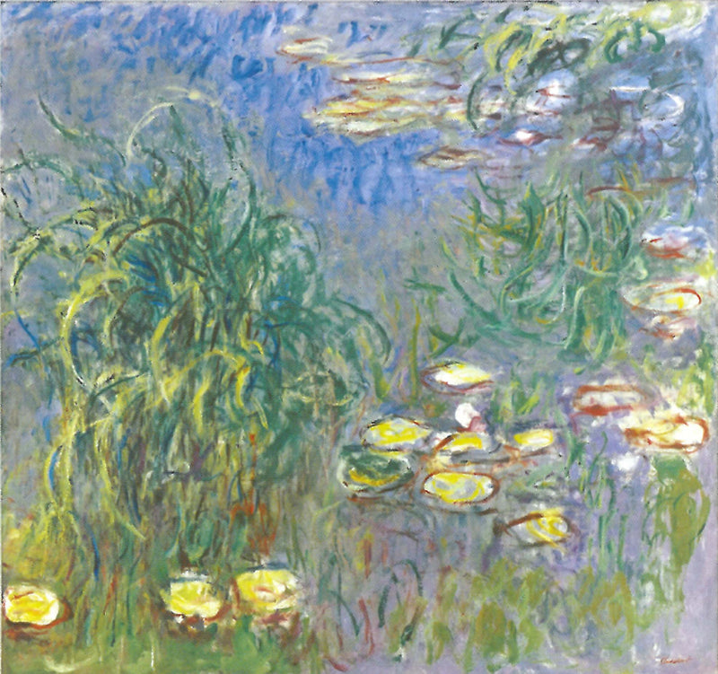 Nilüferler, buket otlar, Chichu W1817 - Claude Monet