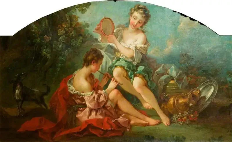Arcadienne Nymphes müzik yaparken - François Boucher
