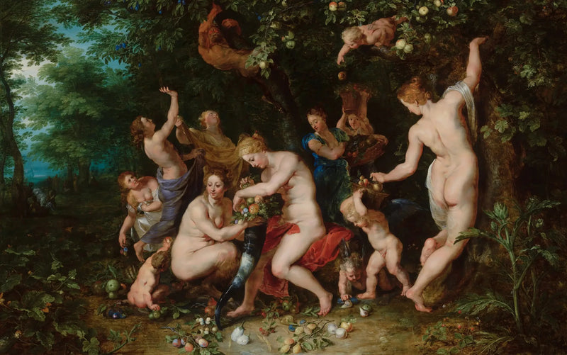 Bereket boynunu dolduran nymphler - Peter Paul Rubens