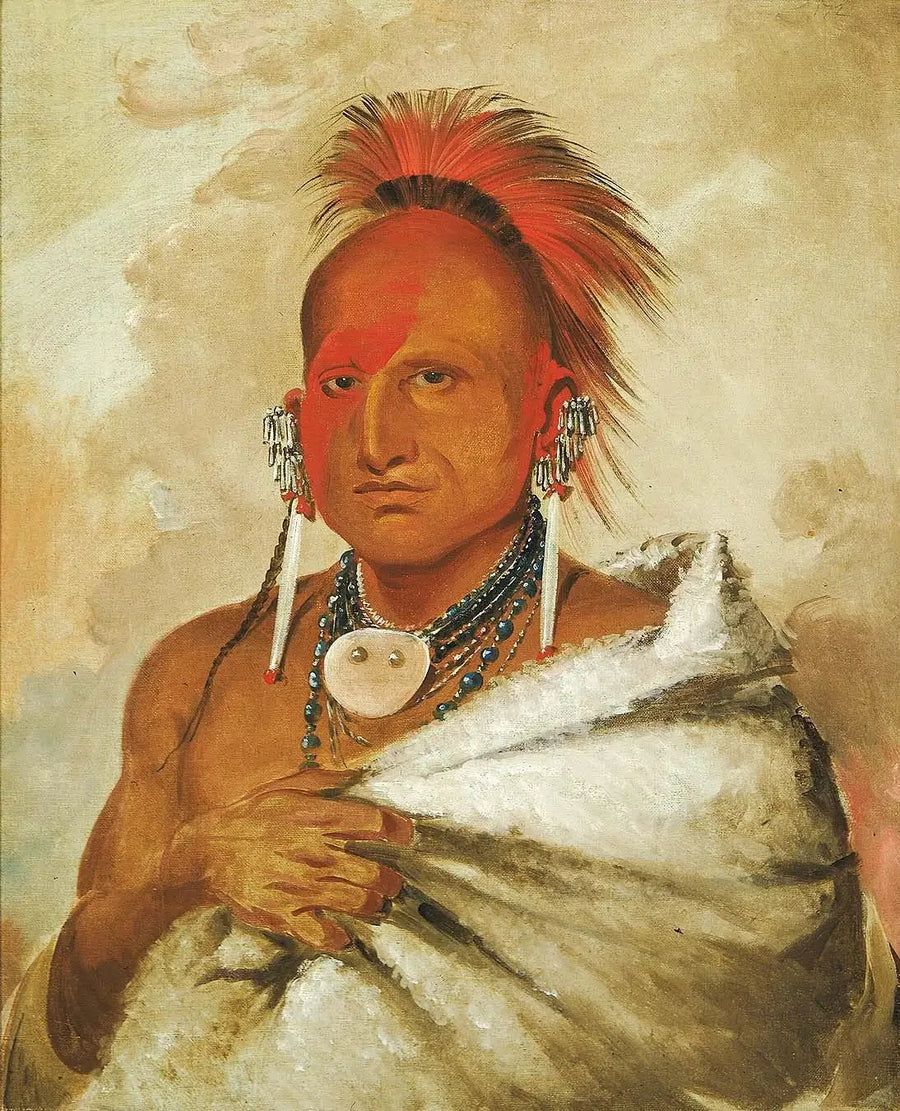 O-rón-gás-see, ayı avcısı, ünlü bir savaşçı - George Catlin
