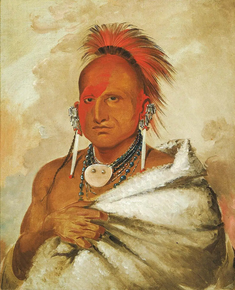 O-rón-gás-see, ayı avcısı, ünlü bir savaşçı - George Catlin
