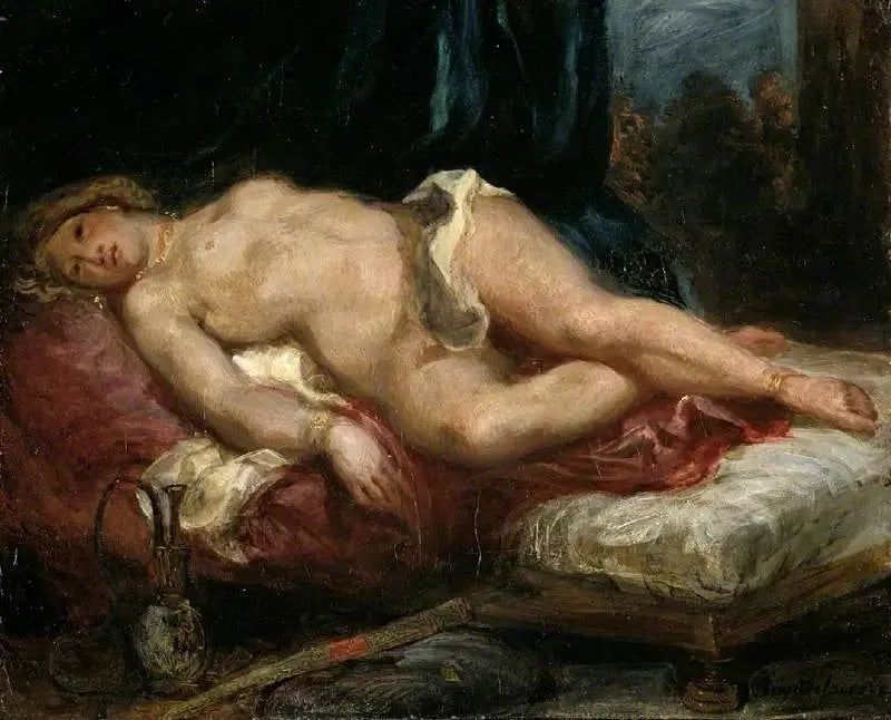 Bir divanda uzanan Odalisque - Eugène Delacroix