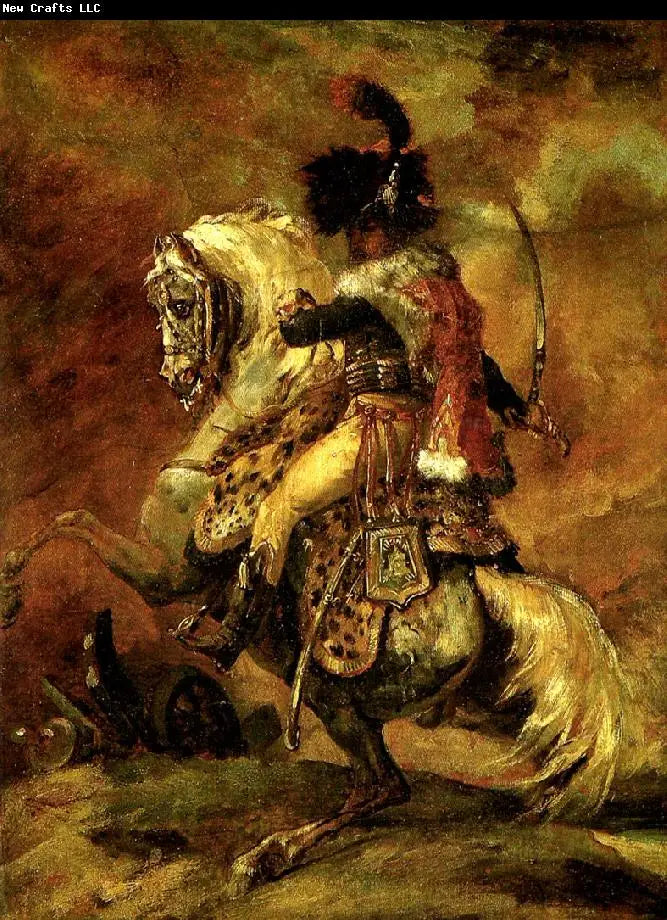 İmparatorluk Muhafızları Atlı Avcı Subayı Saldırıya Geçiyor - Théodore Géricault
