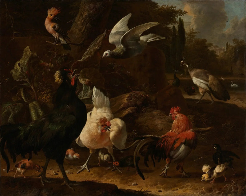 Parkta Kuşlar - Melchior de Hondecoeter