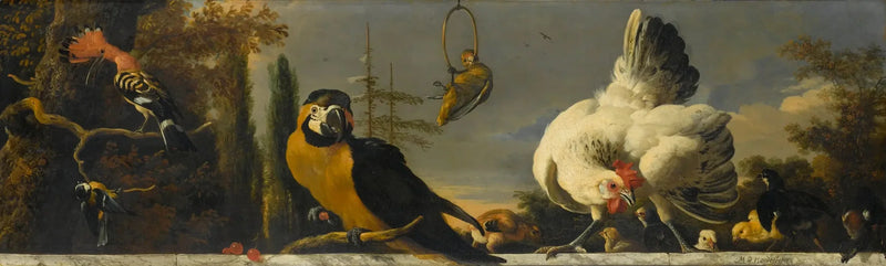 Kuşlar Bir Korkuluk Üzerinde - Melchior de Hondecoeter