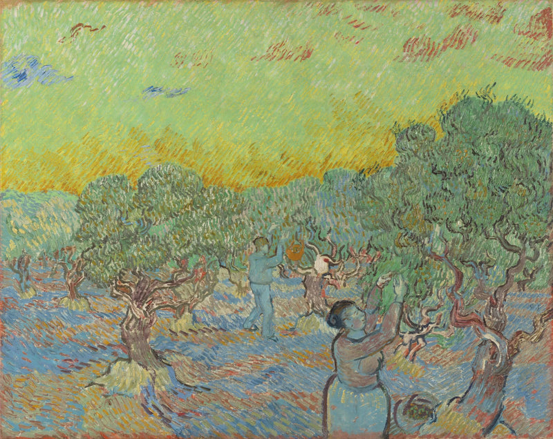 Zeytinlik ve hasat figürleri - Vincent van Gogh