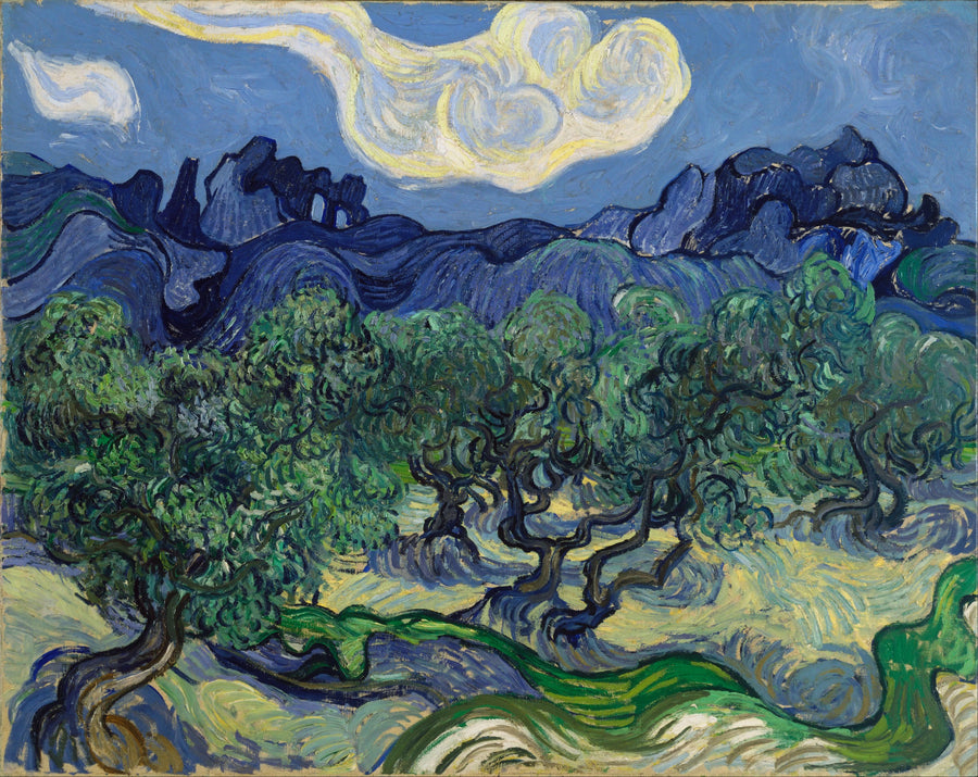 Arka planda Alpilles ile Zeytin Ağaçları - Vincent van Gogh