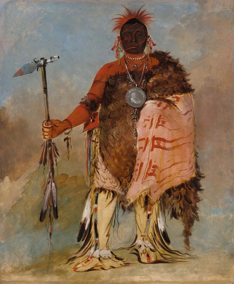Om-pah-tón-ga, Big Elk, ünlü bir savaşçı - George Catlin