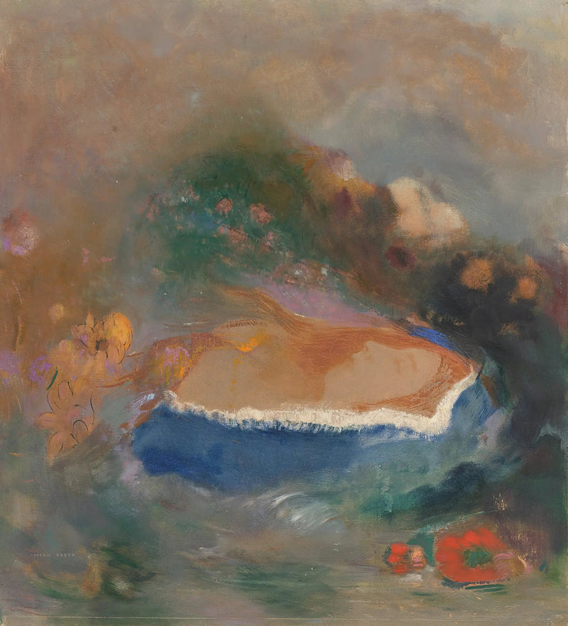 Ophélie, Mavi Pelerin Sular Üzerinde - Odilon Redon