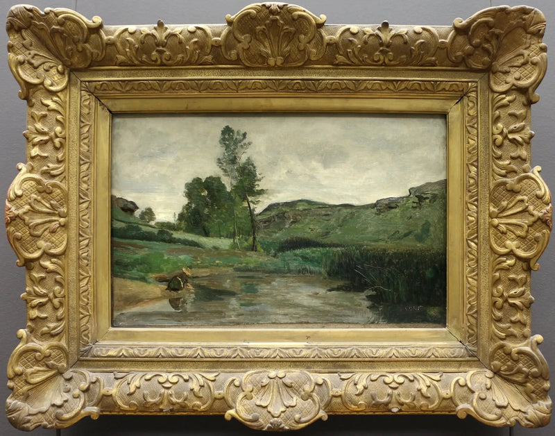 Optevoz. Su Kenarında Çamaşırhane - Jean-Baptiste Camille Corot