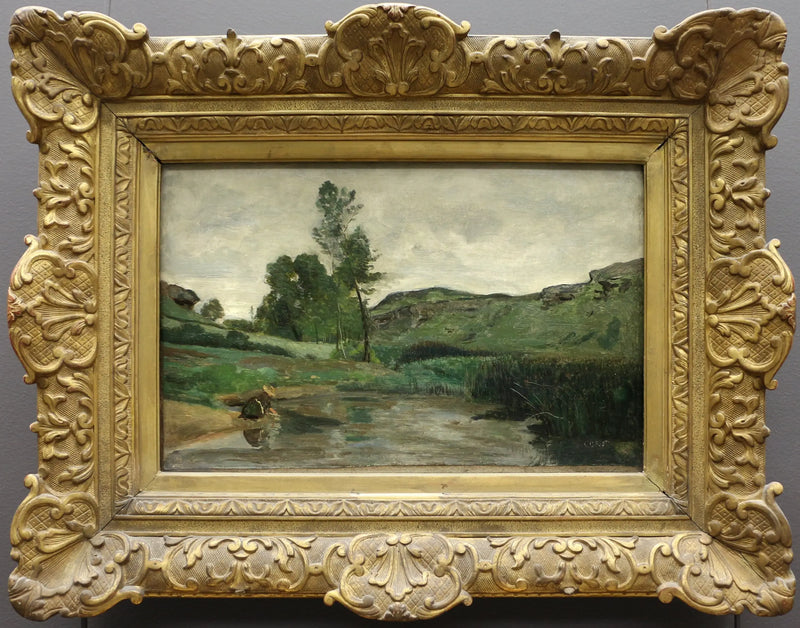 Optevoz. Su Kenarında Çamaşırhane - Jean-Baptiste Camille Corot