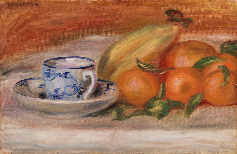 Portakallar, muzlar ve çay fincanı (Portakallar, muzlar ve çay fincanı) - Pierre-Auguste Renoir