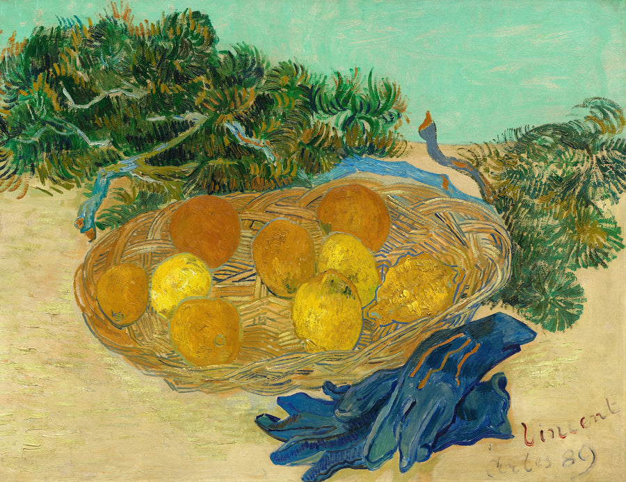 Mavi eldivenlerle portakal ve limonlardan oluşan natürmort - Vincent van Gogh