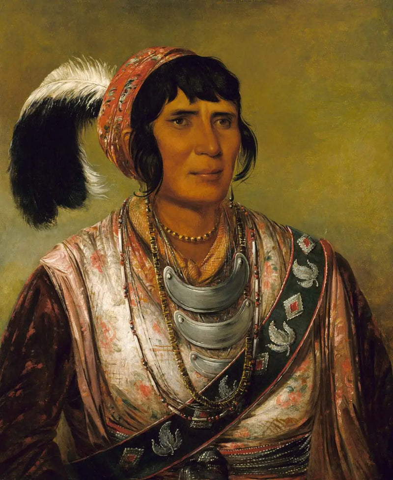 Os-ce-o-lá, kara içecek, büyük bir seçkin savaşçı - George Catlin