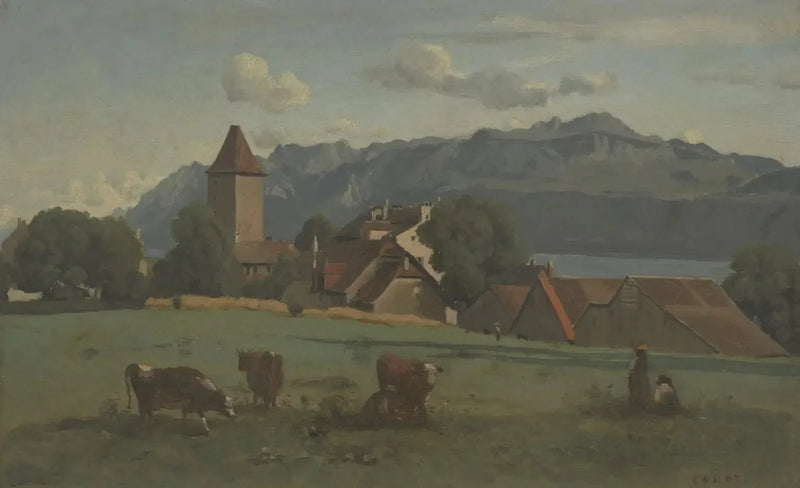 Ouchy, Lozan yakınlarında - Jean-Baptiste Camille Corot