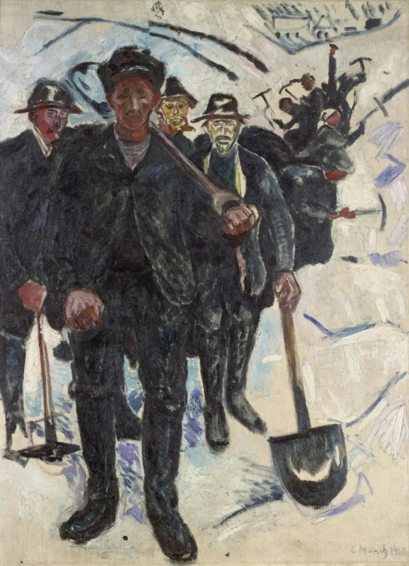 Kar Altındaki İşçiler - Edvard Munch