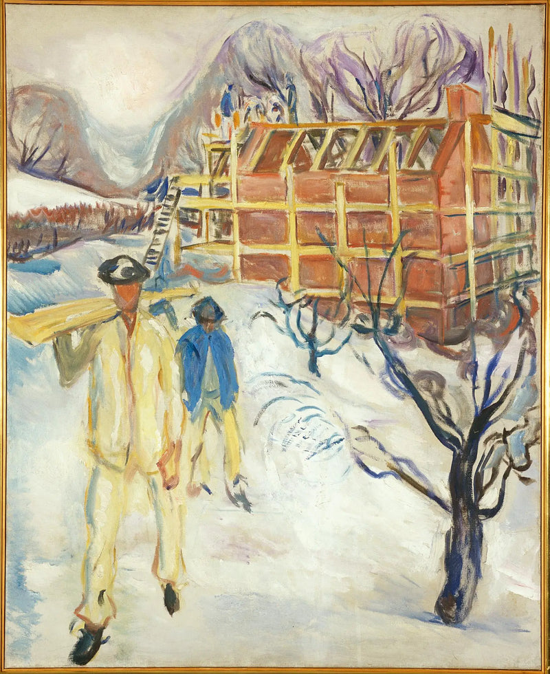 Kar Yağarken İnşaat İşçileri - Edvard Munch