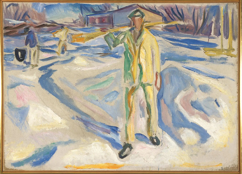 Kar Yağarken İnşaat İşçileri - Edvard Munch