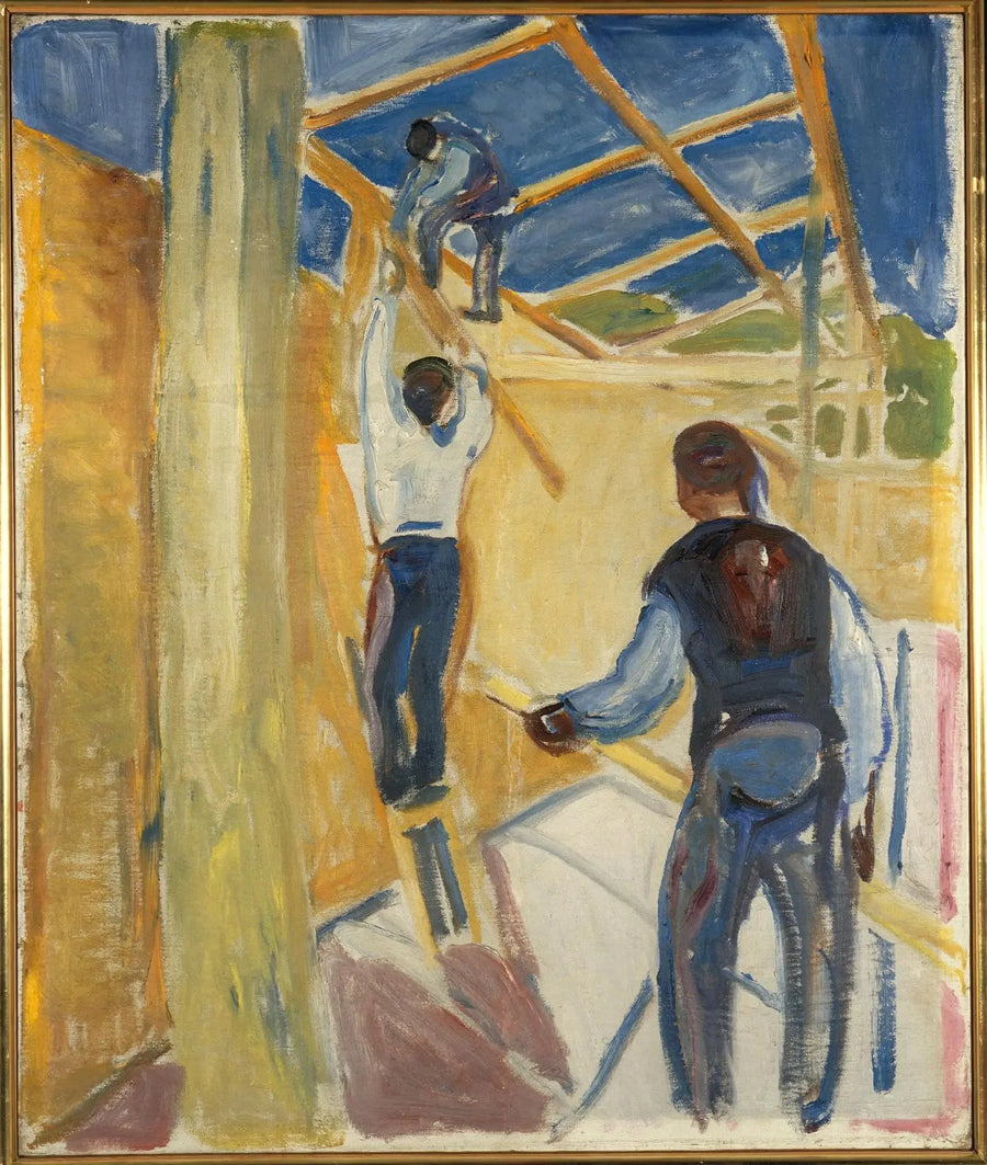 İnşaat İşçileri Stüdyoda - Edvard Munch