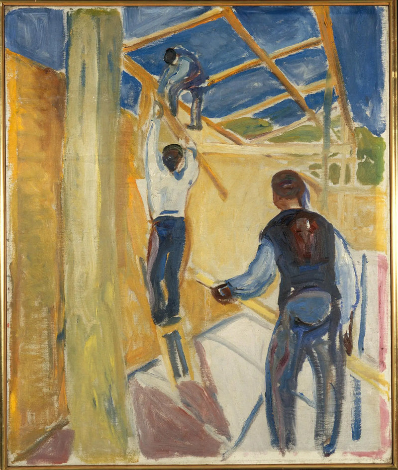 İnşaat İşçileri Stüdyoda - Edvard Munch