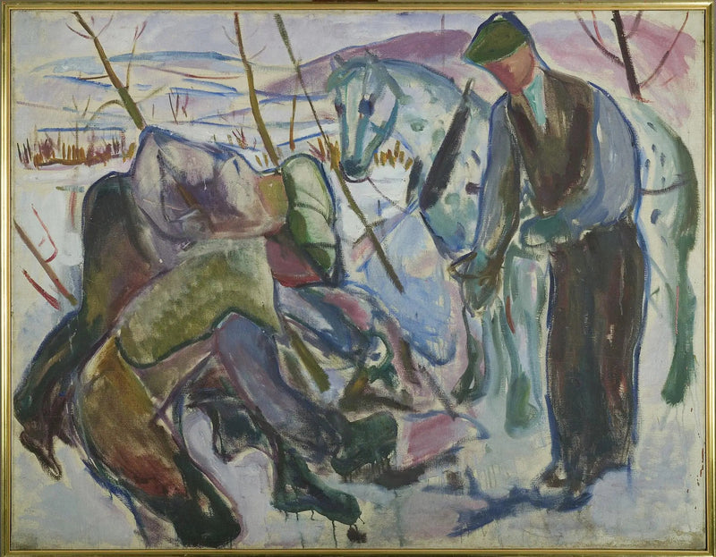 İşçiler ve At - Edvard Munch