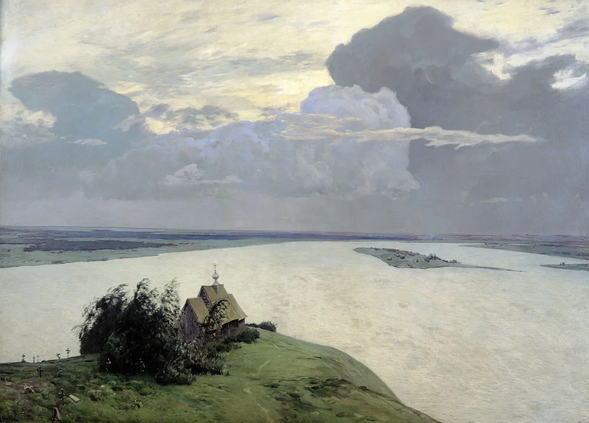Paix éternelle - Isaac Levitan image 1 copie peinte à la main à l’huile