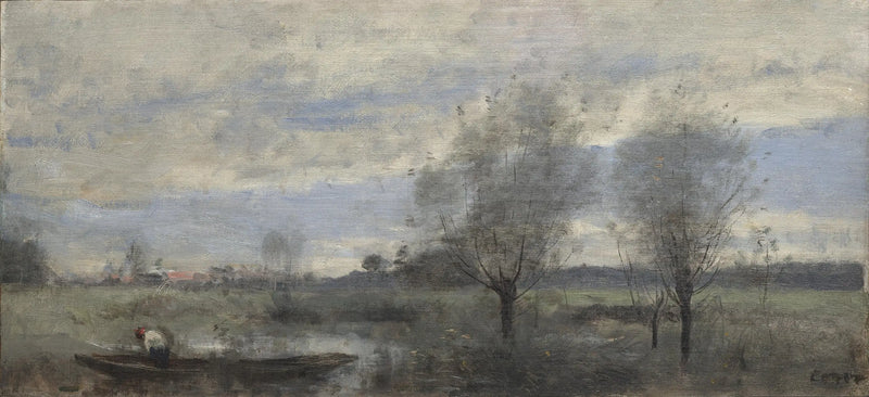Palluel, bataklıkta kanotiyer - Jean-Baptiste Camille Corot