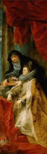 İldefonse (İzabel ve Macaristan Elizabeth ile) altar panosu sağ paneli - Peter Paul Rubens