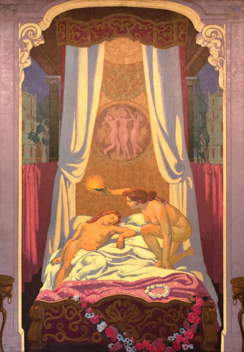 Üçüncü Panel. Psyché, gizemli sevgilisinin Aşk olduğunu keşfeder - Maurice Denis