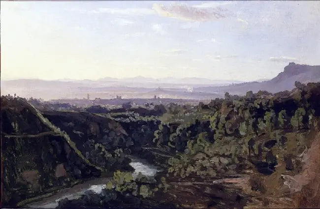 Papigno rives escarpées et boisées - Jean-Baptiste Camille Corot - Alpha Reproduction