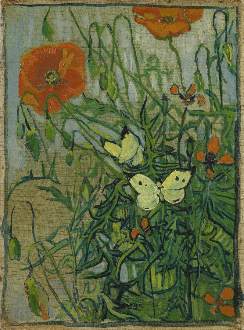 Kelebekler ve gelincikler - Vincent van Gogh