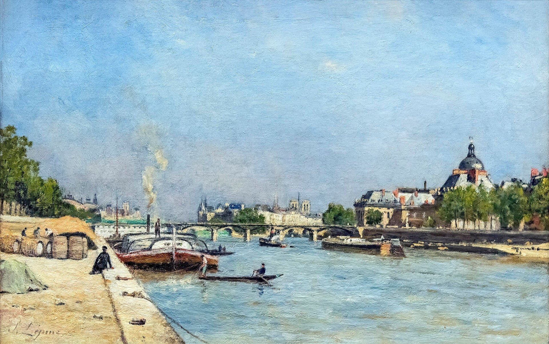 Paris, le pont des Arts - Stanislas Lépine image 1 reproduction artisanale de tableau