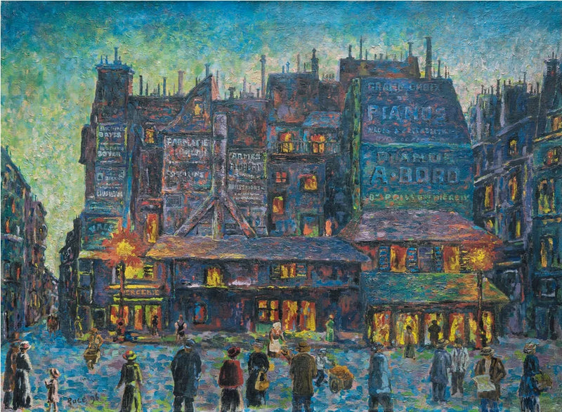 Paris, hareketli sokak akşamları - Maximilien Luce