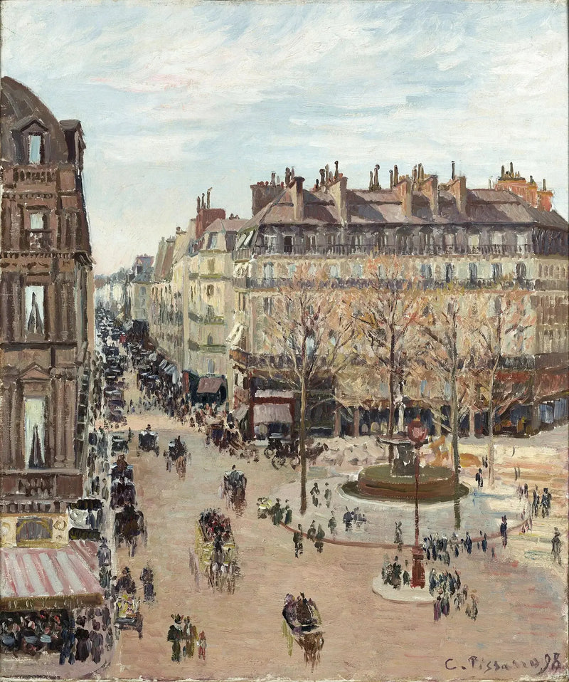 Paris, Saint-Honoré Caddesi, Güneş Etkisi, Öğleden Sonra - Camille Pissarro