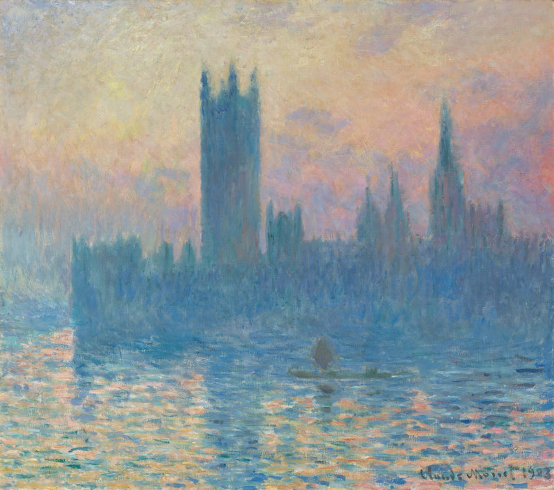 Parlamento, gün batımı W1598 - Claude Monet