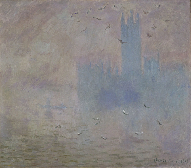 Parlamento, martılar W1612 - Claude Monet