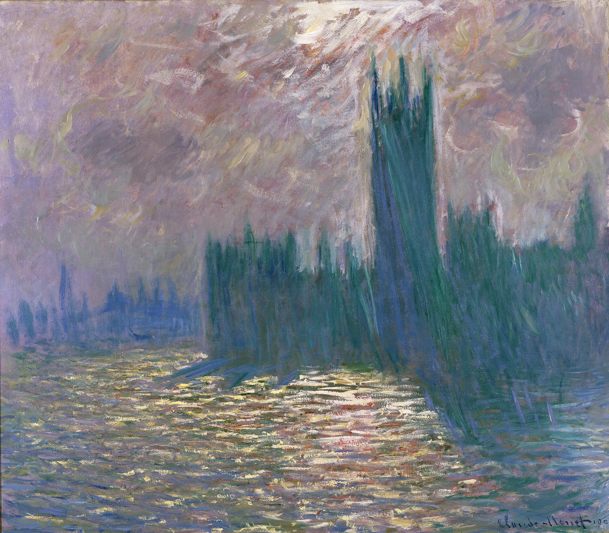 Londres, le Parlement, reflets sur la Tamise de Claude Monet, 1905 – musée Marmottan Monet 5007, Wildenstein 1606